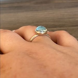 Poetic Droplet - Aqua Blue Crystal Pandora Ring